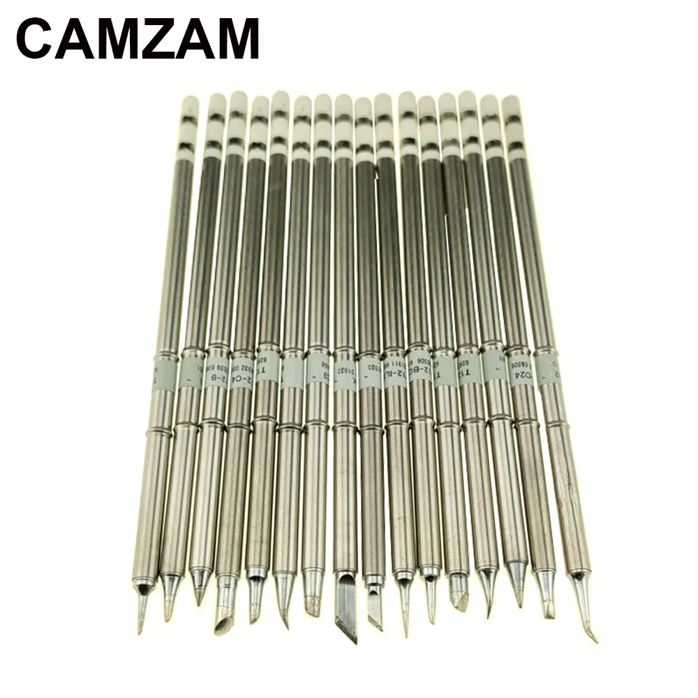 

CAMZAM T12 Series Electric Soldering Iron Tips For Hakko fx951 DIY Soldering Station Kits B2 BC2 C1 C4 K D4 D16 ILS JL02 D24 KU