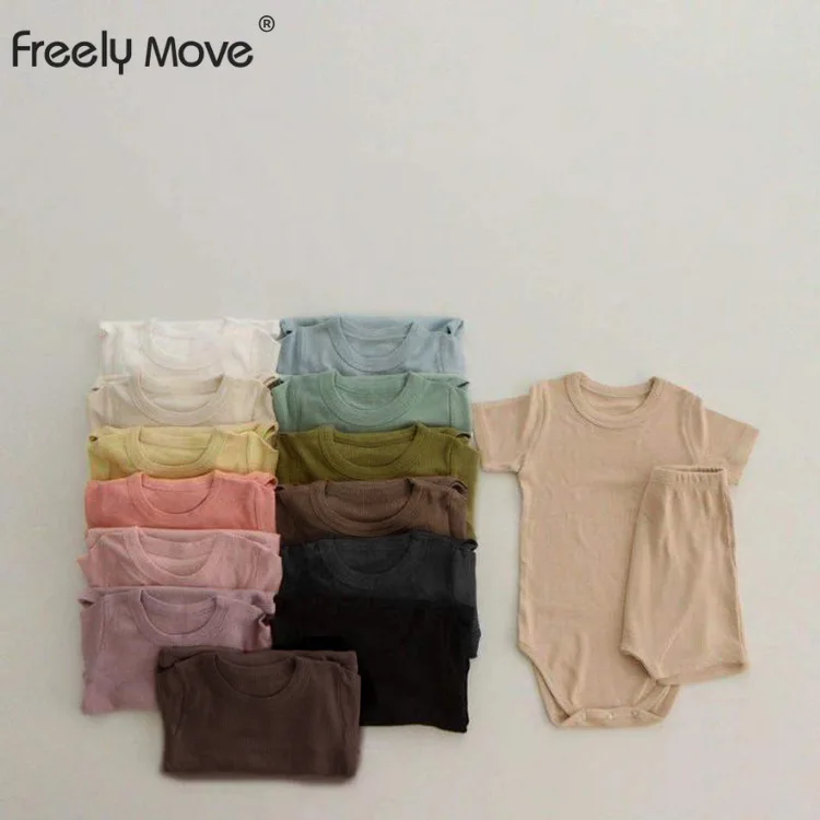 

Freely Move Newborn Infant Baby Boys Girls T-Shirt Romper Tops Shorts Pants Outfits Clothes Set Short Sleeve Summer Clothing