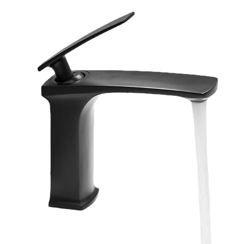 

Смеситель для раковины с одной ручкой, черный кран для ванной комнаты