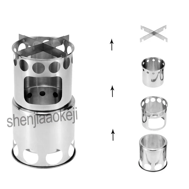 Многоцелевая походная гриль-печь из нержавеющей стали уличная ветрозащитная