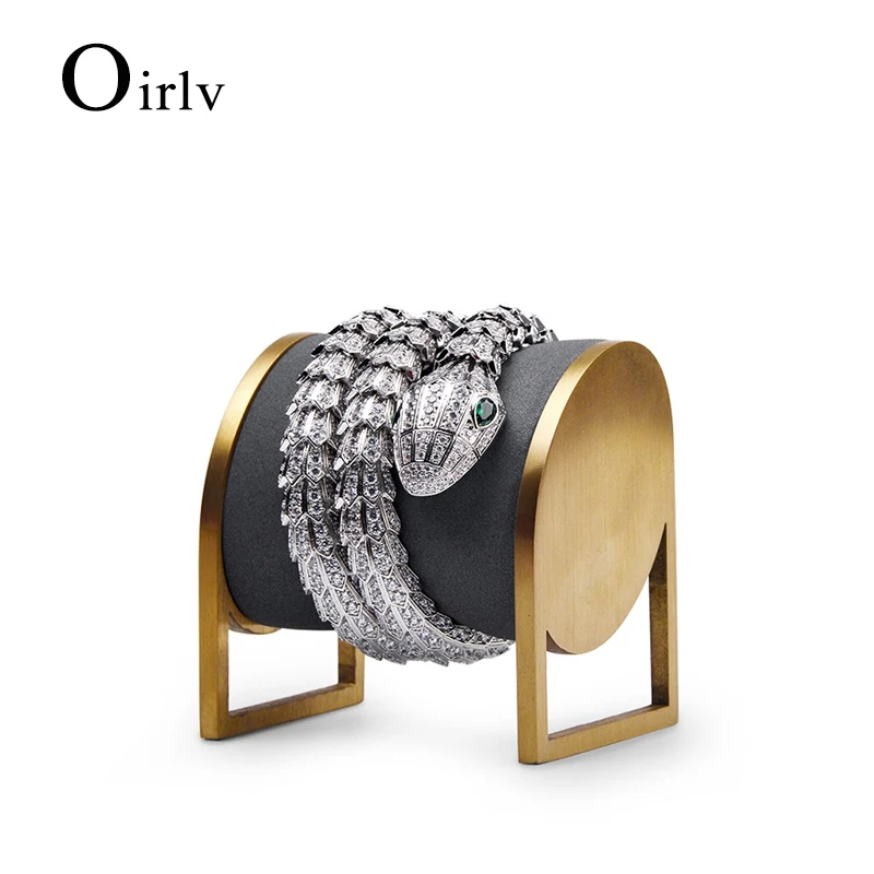 

Серый, черный металлический дисплей для часов Oirlv с подушкой из микрофибры, органайзер для ювелирных изделий, демонстрационный сплав для юв...