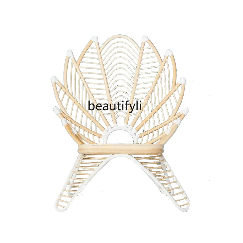 

yj Outdoor Balcony Rattan Chair Rattan Chair Single Sofa Leisure Chair Nordic Indoor Rattan Furniture