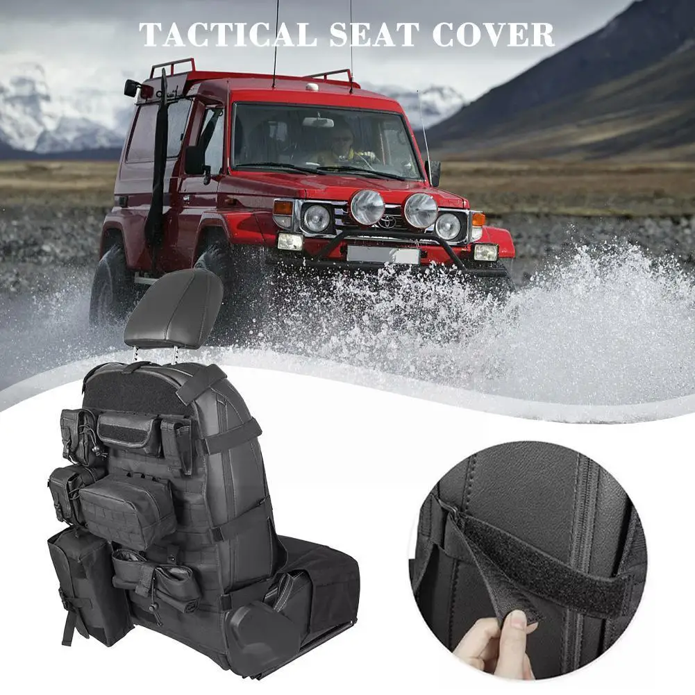 

Universal Front Seat Cover Case Storage Bags Muti-Compartments Pouches Organizer Holder Stuff Pockets Molle A2C7