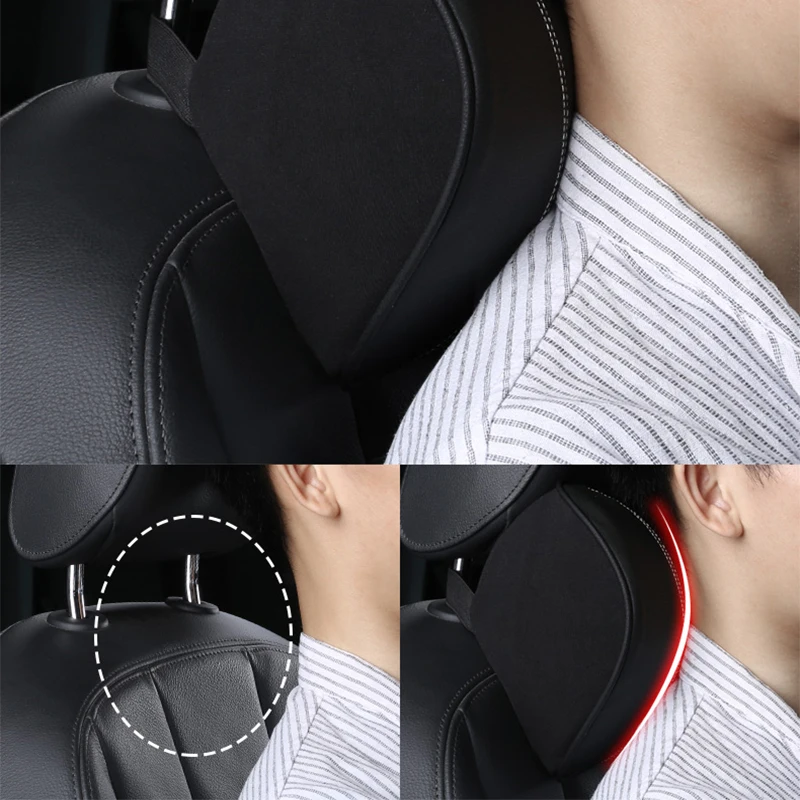 

Memory Foam Relieve Backache Neck Pain Car Pillow Auto Seat Back Headrest Lumbar Supports Travel Cushion Interior Accessories