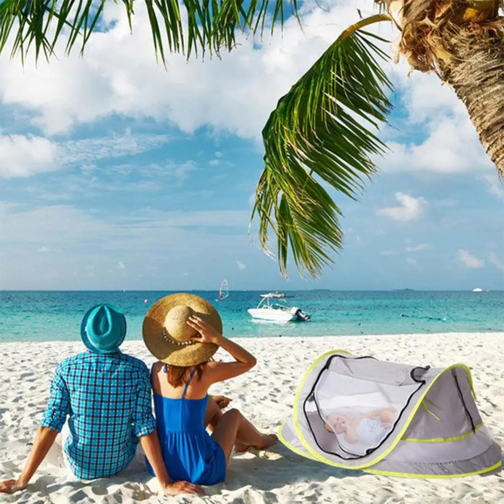 

Summer Foldable Tent Breathable Zippers Mobile Bed for Baby Translucent Net