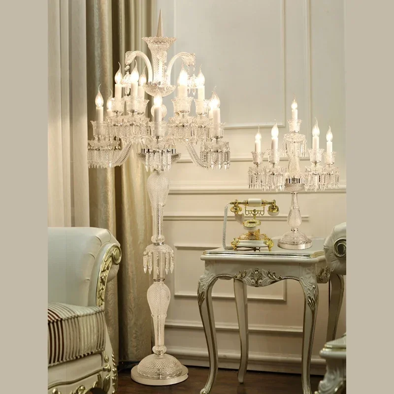 OUFULA Европейский стиль хрустальная настольная лампа