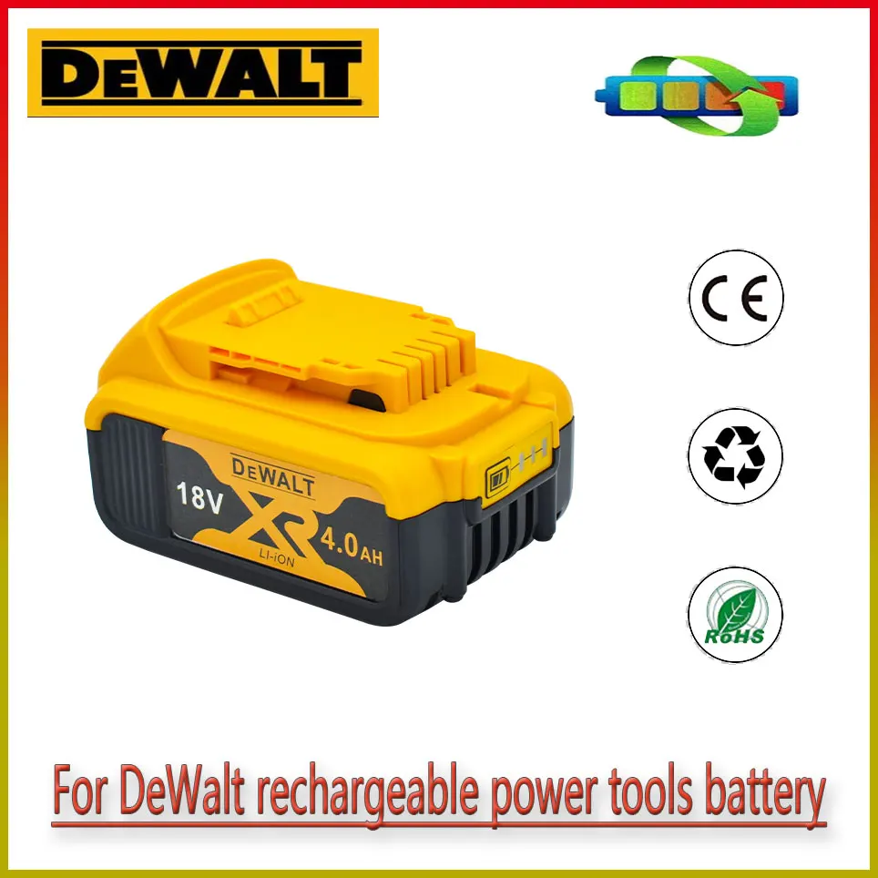 

DeWalt 100% Original 18V 4000mAh rechargeable power tools battery with LED Li-Ion replacement DCB200 DCB205 DCB204-2