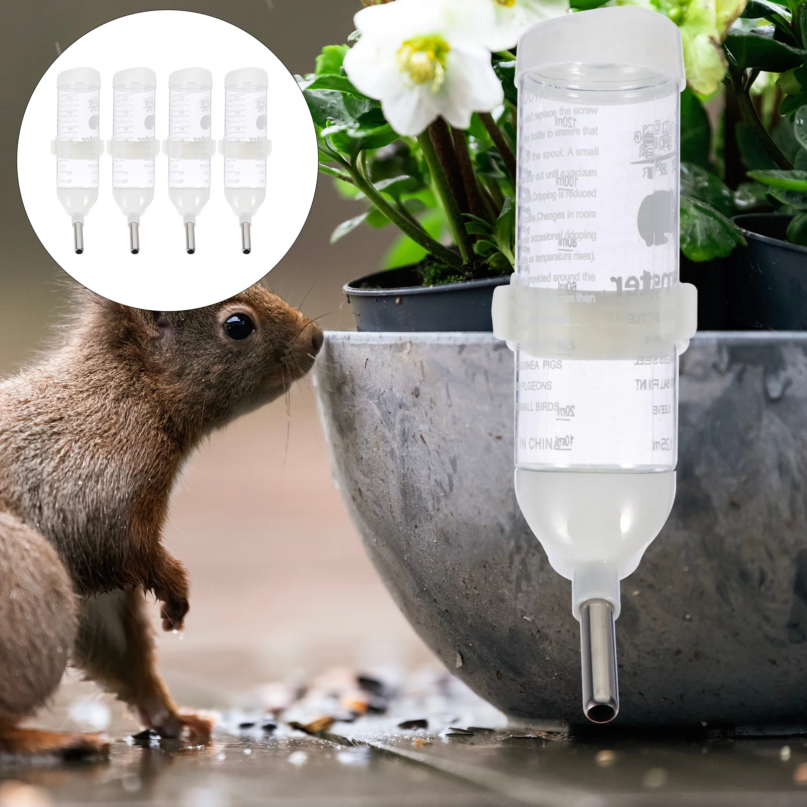 

4Pcs Hamster Water Feeder Hamster Cage Feeder Hamster Container Baby Hamster Water Bottle Hamster Drinking Bowl