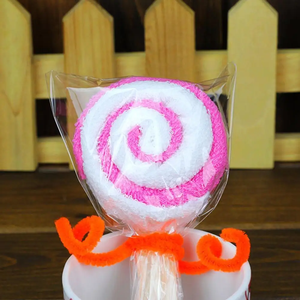 

Lollipop Shaped Cake Towel Colorful Candies Two-color Flannel Lollipop Gifts And Brithday Color Lovely Mixed Cotton Pure To B0L4