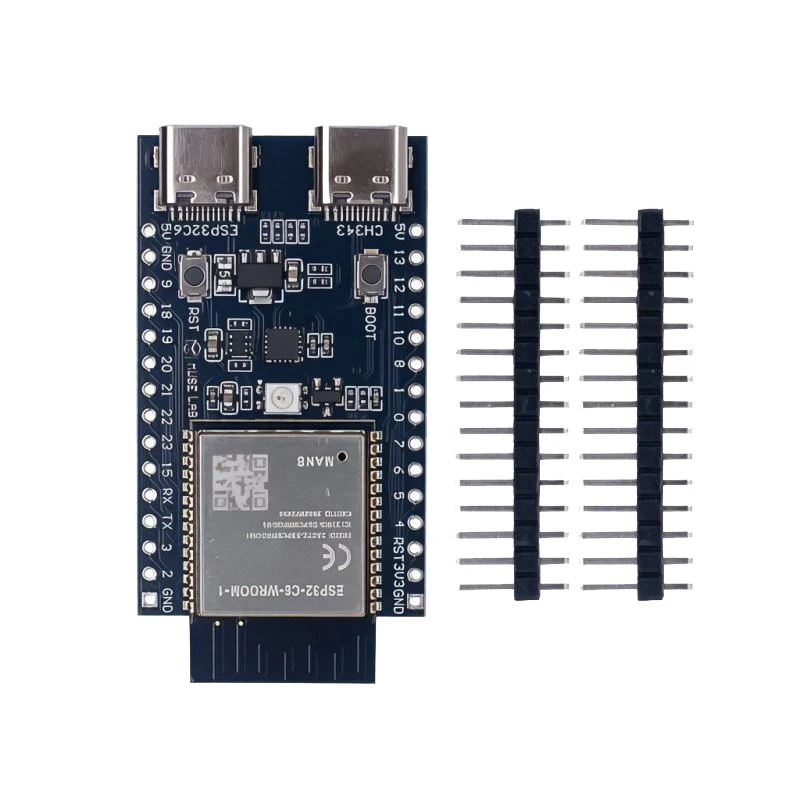 Фото Плата разработки Nano ESP32-C6 с Wi-Fi и Bluetooth, 160 МГц, двойной USB Type-C, встроенный USB-порт для последовательного подключения, полный набор GPIO для Arduino IoT DIY №2