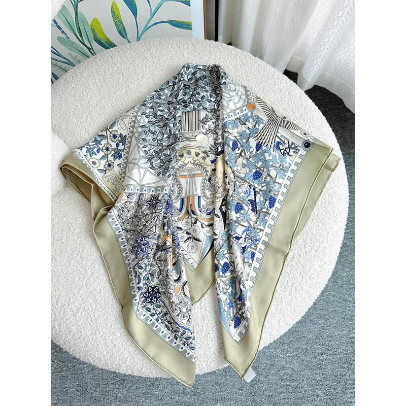 Шарф 90 на роскошные фирменные хиджабы с принтом лошади для женщин шарф комнаты