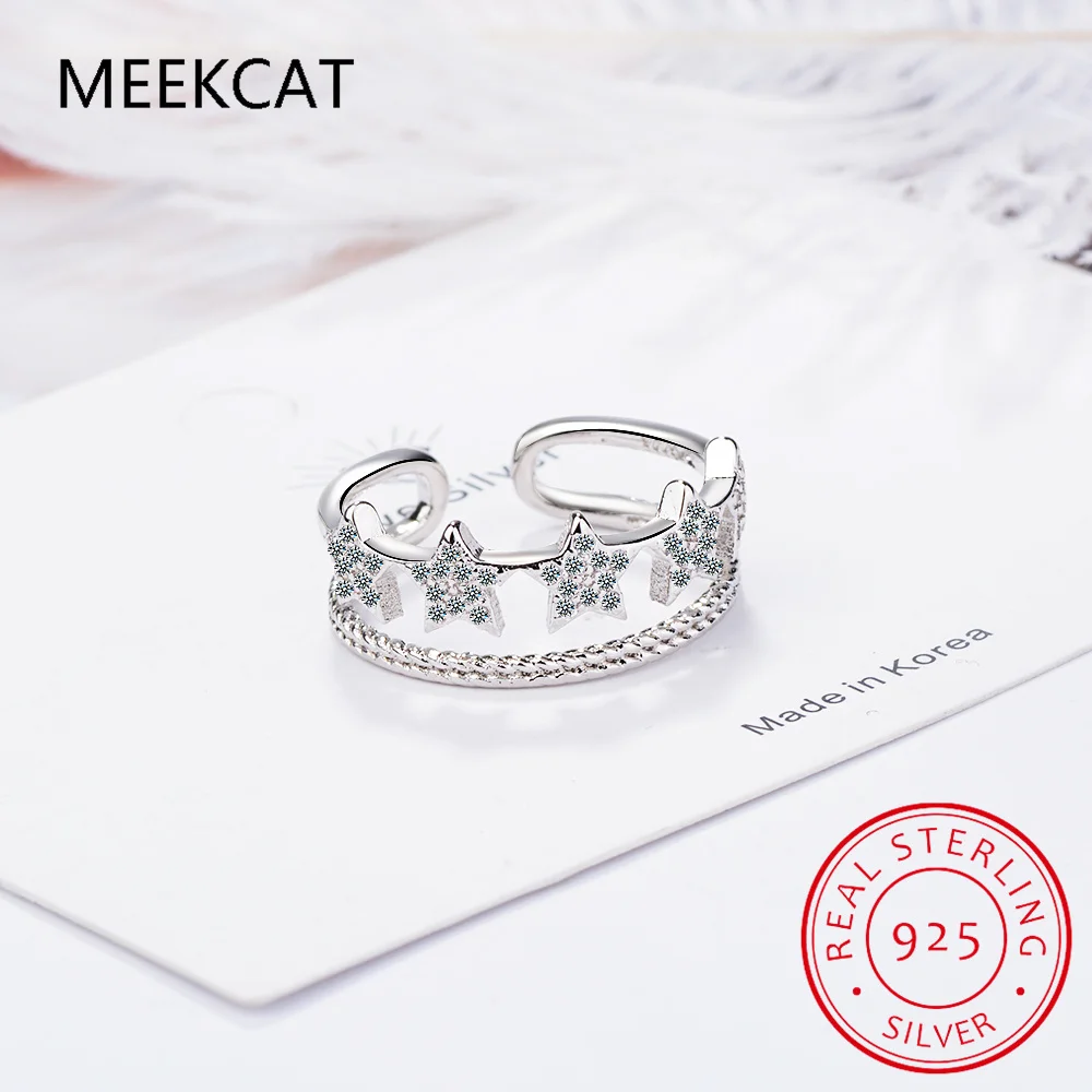 ГОРЯЧАЯ ПРОДАЖА кольцо со звездой из натурального серебра 925 пробы для женщин
