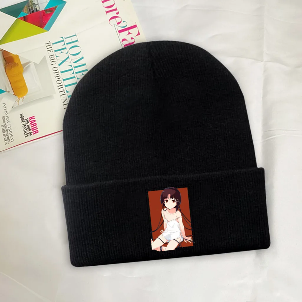 

Cables Skullies Beanie Serial Experiments Lain VAPORWAVE Anime Knitted Bonnet Men Women Warm Caps Camping Brimless Elastic Hats