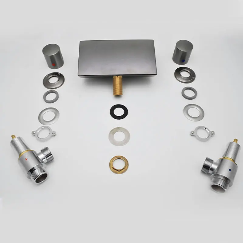 Смеситель для раковины в ванную комнату латунный кран с двумя ручками горячей и