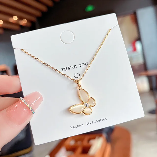 Cute Korean Rose Gold Butterfly Pendant Necklace Choker for Women Luxury  Brand Design Small Butterfly Chain Pendants | АлиЭкспресс