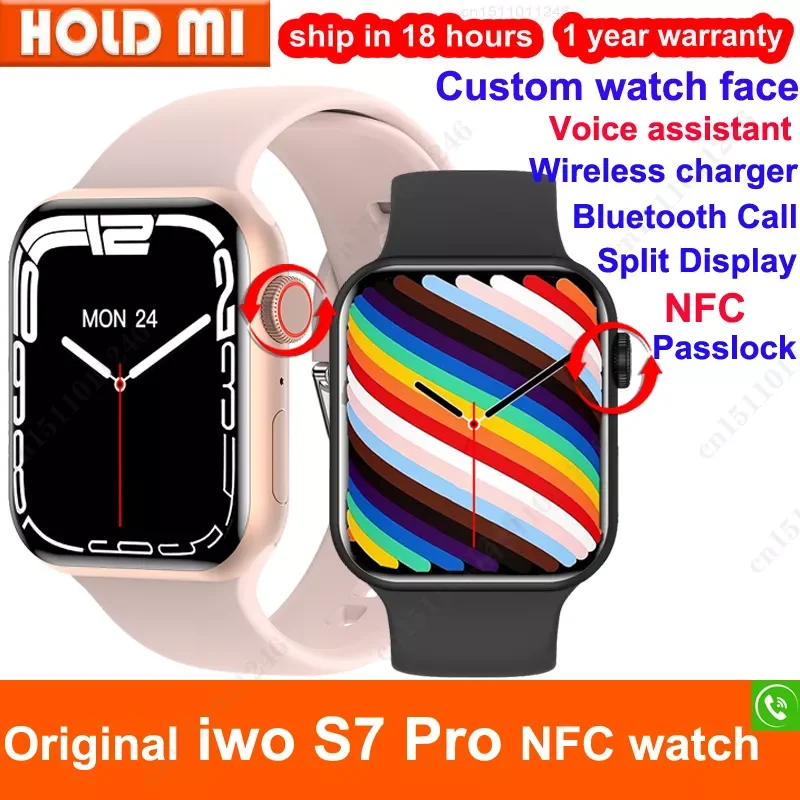 

S7 Pro Smart Watch Men Series 7 Bluetooth Call NFC Wireless Charger Women Smartwatch PK Iwo 13 W27 W37 Pro HW22 for Android Ios