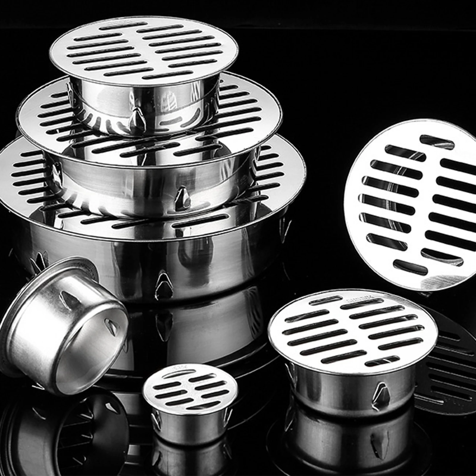 

Outdoor Balcony Floor Drains Anti-blocking Drainage Roof Cover Rain Pipe Cap Stainless Steel Rooftop Floor Drain 28-200mm