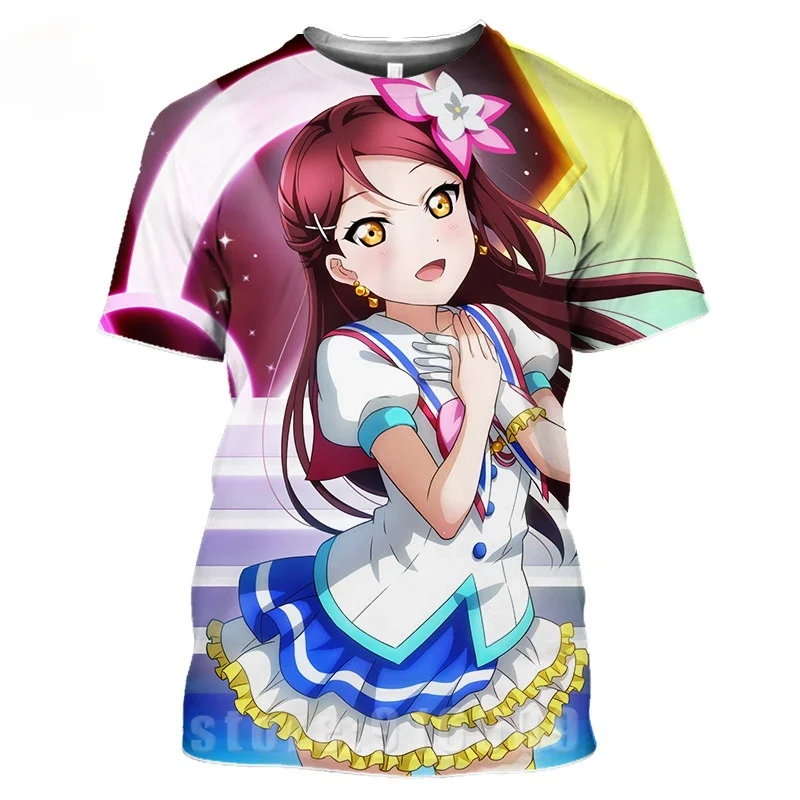 

Повседневная мужская футболка для косплея в японском стиле аниме «Love Live», лето 2022, модные топы с короткими рукавами и круглым вырезом, рубаш...