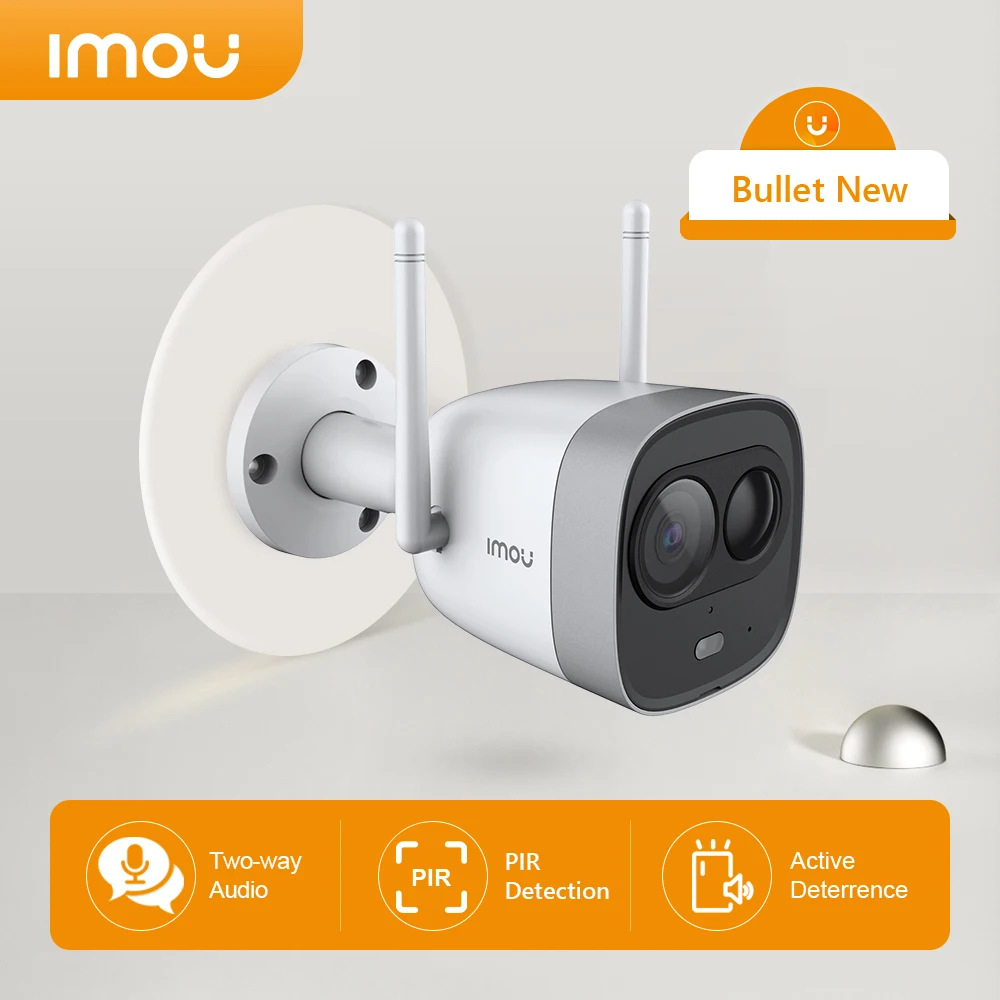 

Imou Bullet New IP Camera Outdoor Dual Antenna Security Protection Two-Way Talk Camera PIR Detection Active Deterrence Home Cam