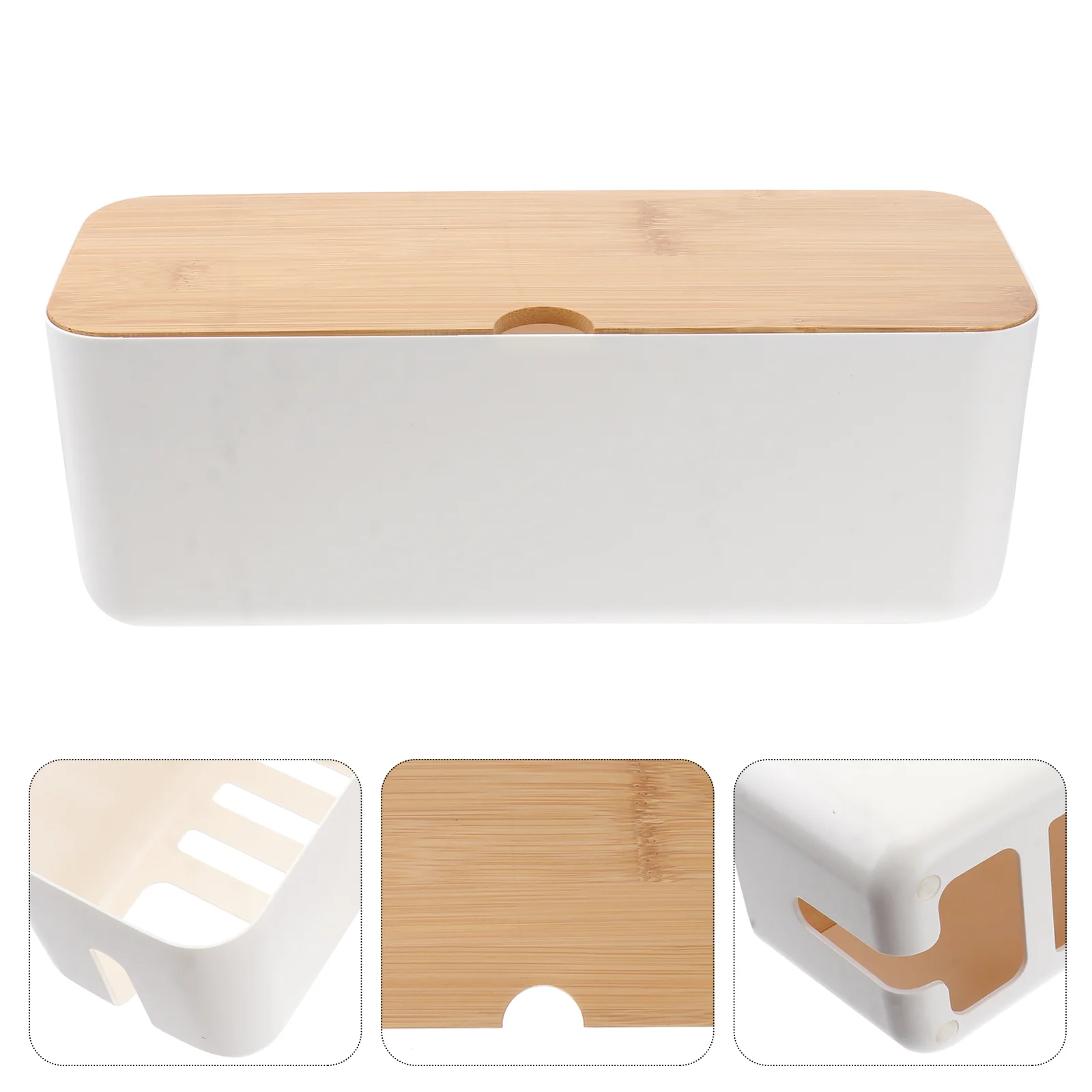

Box Cord Organizer Cable Management For Desk Wire Cables Boxes Floor Cover Storage White Container Black Household Plastic Power