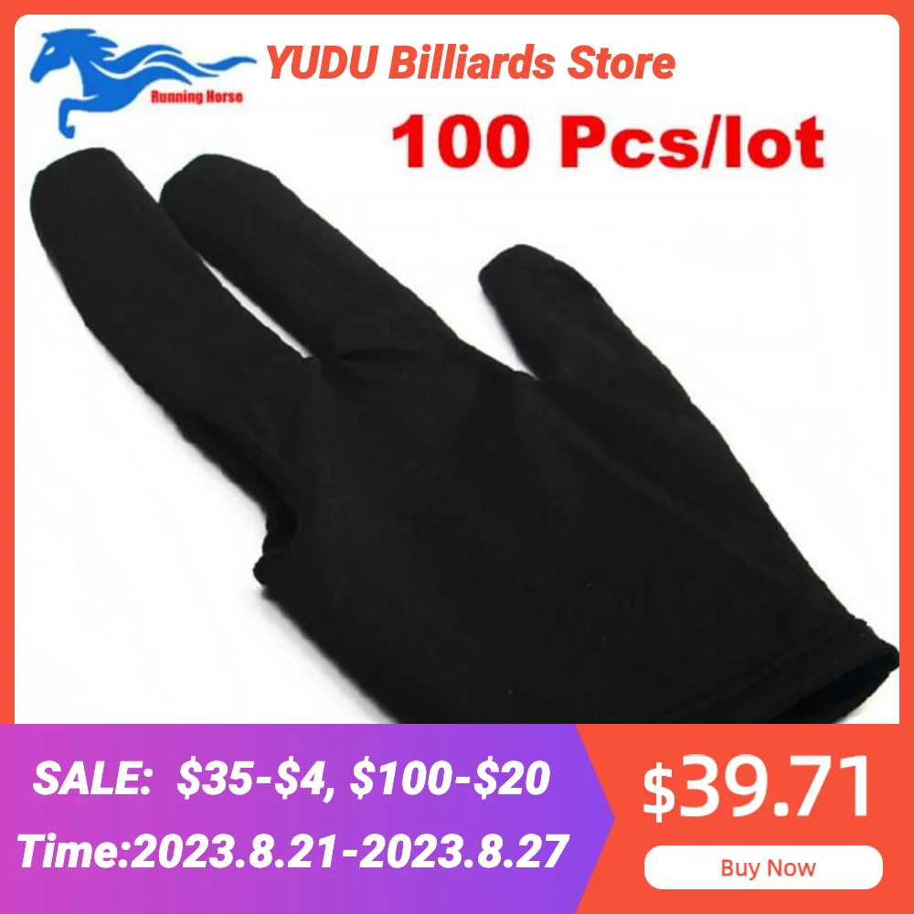 

Wholesale 100 Pcs/lot Cue Billiard Pool Gloves Shooters 3 Fingers Snooker Accessories biljart handschoenen guantes billar China