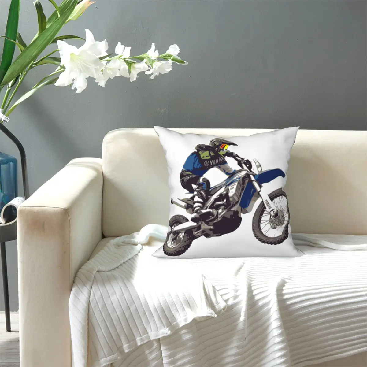 DIY Printed Cushion Cover Motorcycle Style Pillowcase Decor Sofa Throw Pillows Room Pillow Decorative 4 Sizes |