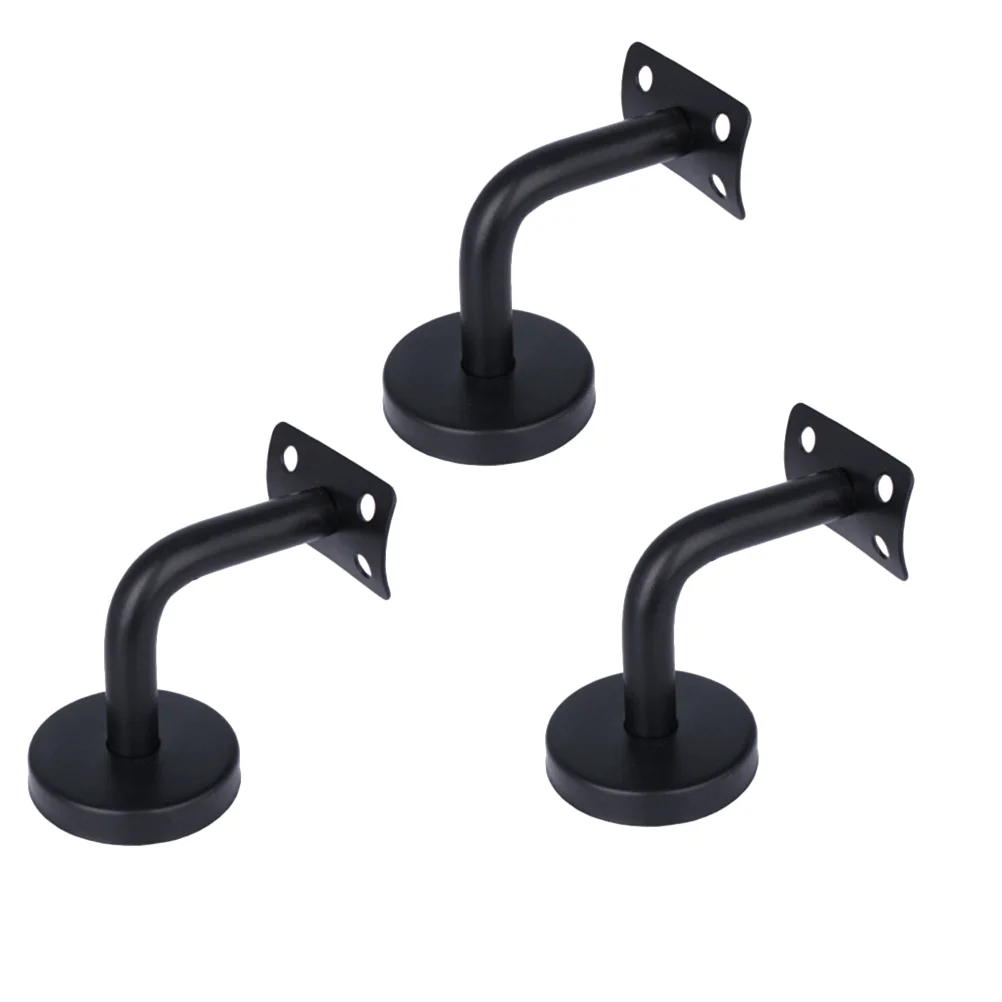 

3 Pcs Bannister Support Metal Brackets Heavy Handicap Grab Bars Handrail Bracket Round Steel Railing Deck Railing