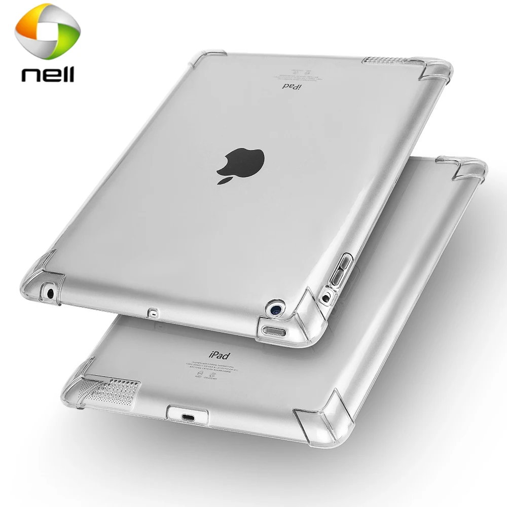 

2 шт. противоударный силиконовый чехол для iPad 2 3 4 9,7 2-го 3-го 4-го поколения A1458, гибкий бампер, прозрачный чехол, задняя крышка