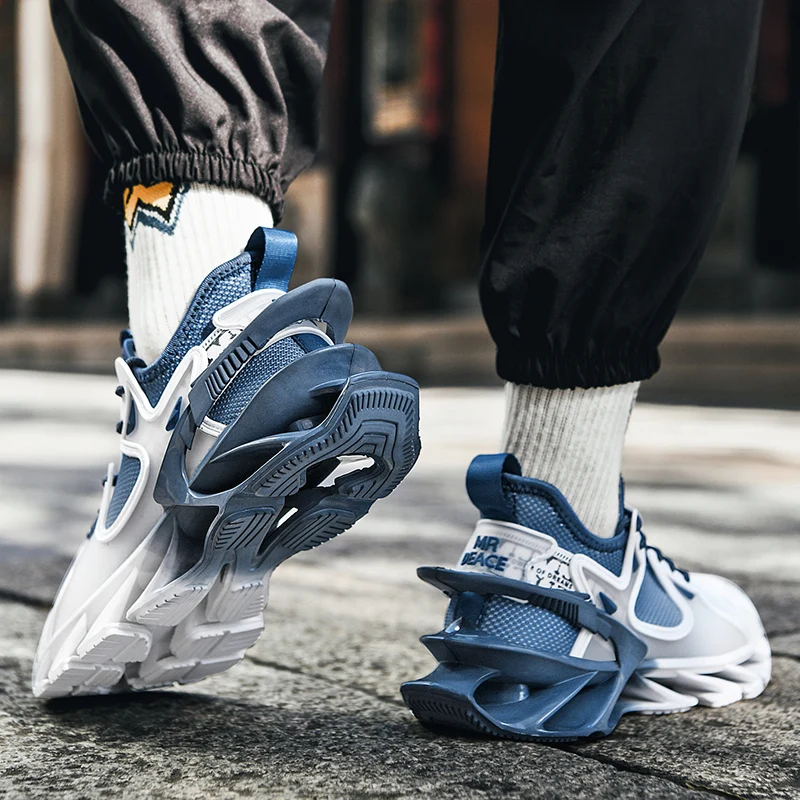 Men Fashion Blade Sneakers Casual Running Shoes For Men Cushion Sneakers Summer Mesh Athletic Sports Jogging Gym Walking Shoes