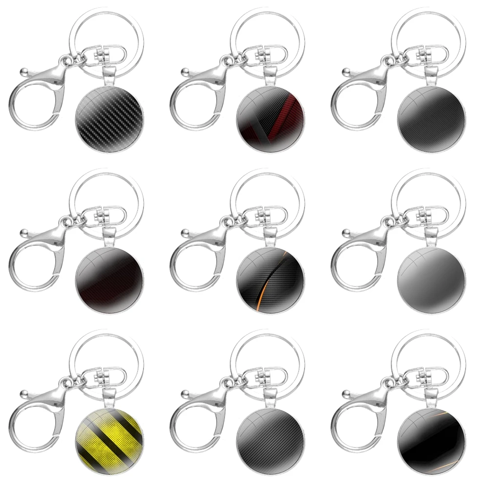

Cartoon Creative Fashion Design Fibre Effect Keychains Handmade Glass Cabochon Alloys Key Rings Pendants Car Key Chains Trinkets