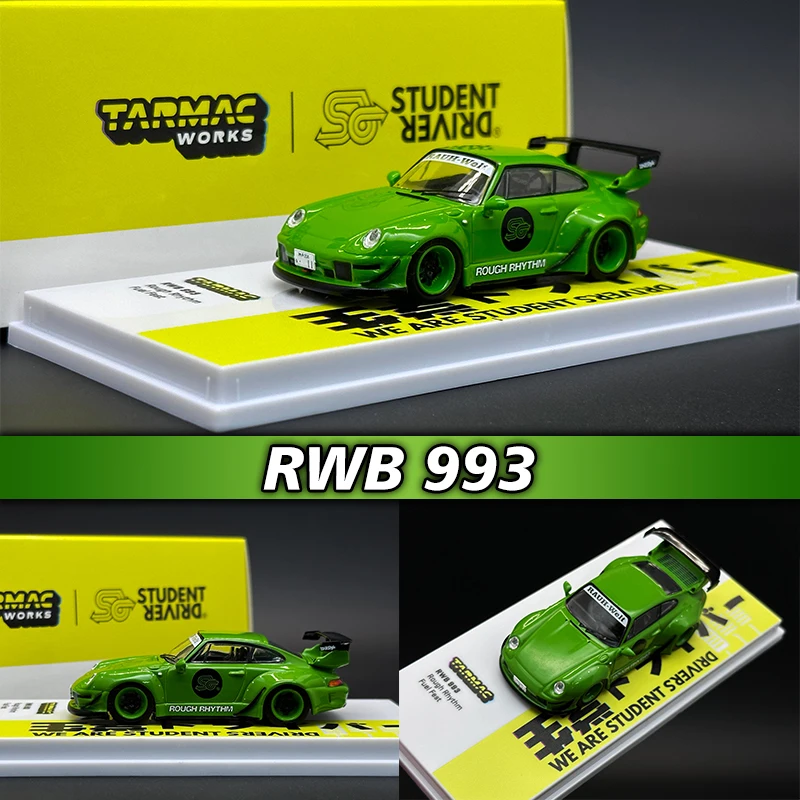 TW в наличии 1:64 RWB 993 школьная модель автомобиля с подлитым под давлением