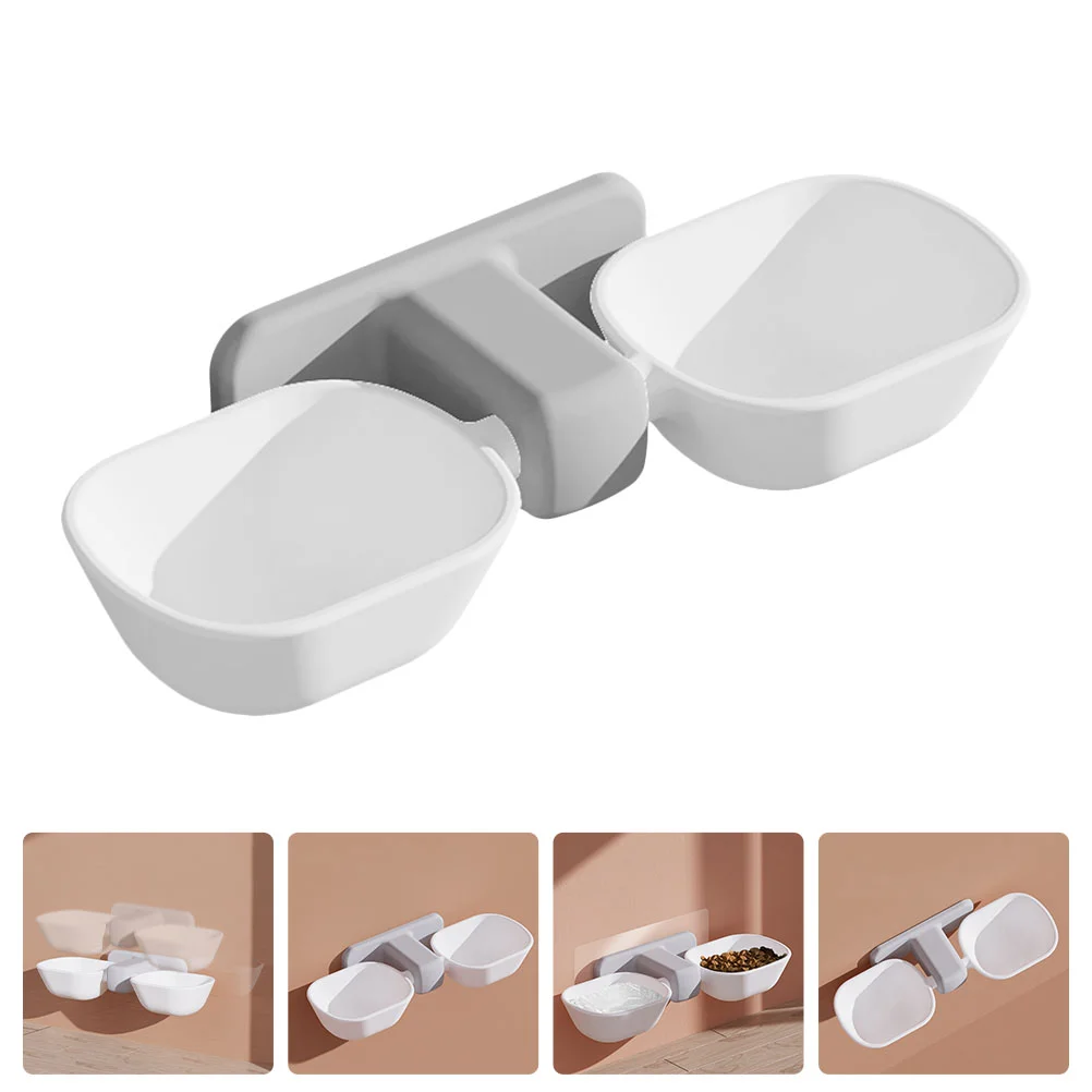 

Bowl Cat Petfeeder Dog Bowls Water Wall Container Elevated Hanging Double Puppyraised Feeding Kittendispenser Dishmounted Crate