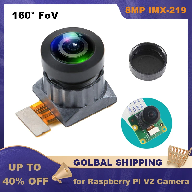 

8MP Raspberry Pi Camera Module 160 Degree IMX-219 Drop-in Replacement Lens for Raspberry Pi Official V2 Camera 4B 3B