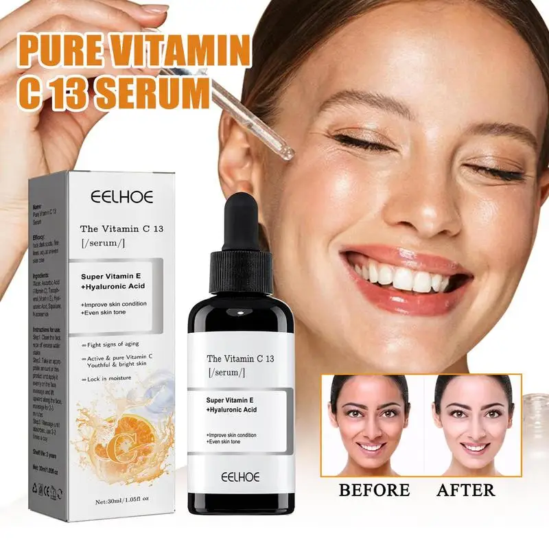 

Vitamin C Facial Serums 30ml Vitamin C Facial Brightening Hydrating Dark Spots Remover Uneven Skin Tone Corrector Facial Essence