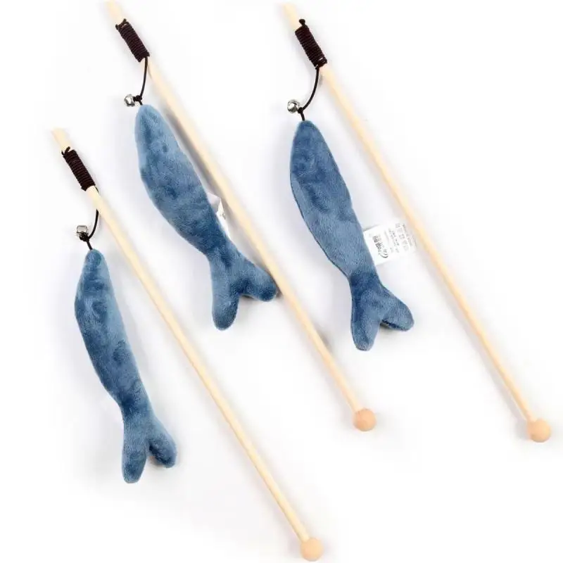 

1 шт., креативная игрушка для кошек, милая синяя рыба, забавная кошка, палочка, колокольчик, ткань, рыба, забавная игрушка для кошек, кошачья мя...
