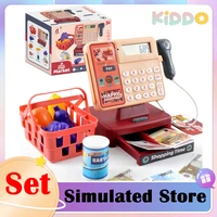 mini kid cosplay cashier electronic simulated childrens cash register puzzle play toy house girl toy supermarket store toy girl