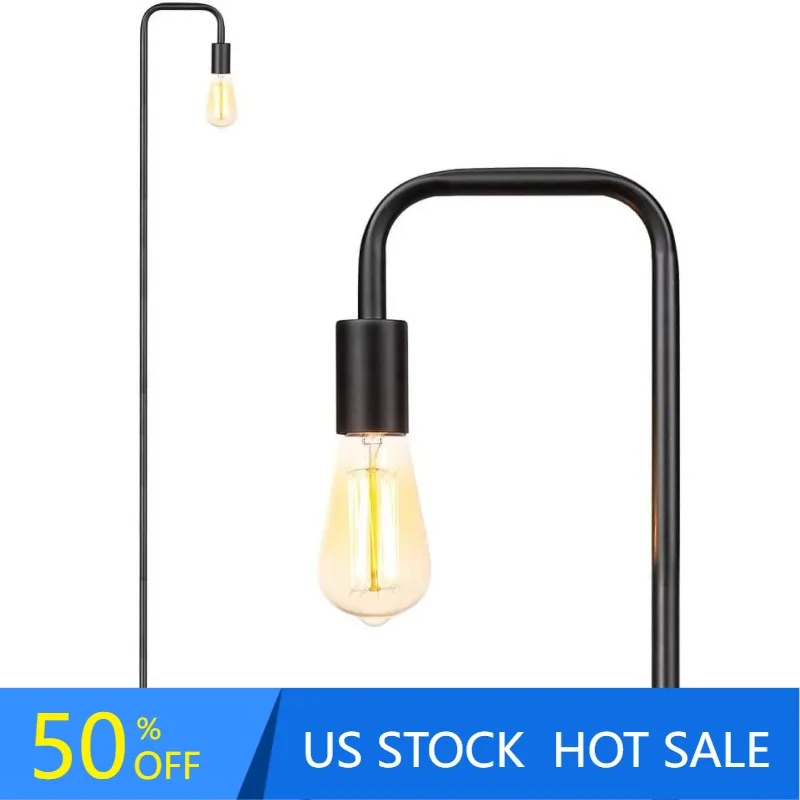 

Минималистичная металлическая промышленная стоячая лампа с мраморным основанием, Черная