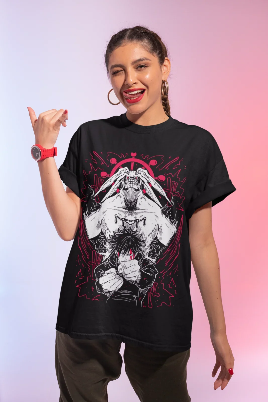 Megumi Fushiguro Mahoraga футболка juютсу Kaisen Gojo Satoru Подарочная рубашка Мягкая