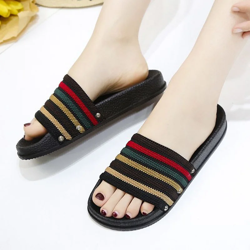 Home Sandals Woman with Free Shipping Slipper Comfortable Flat Designer Slippers for Women Indoor House Summer New 2023 Fashion