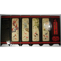 home desk beautifully decorated with lotus fish 6 flap folding screen good luck every year jewelry ornaments