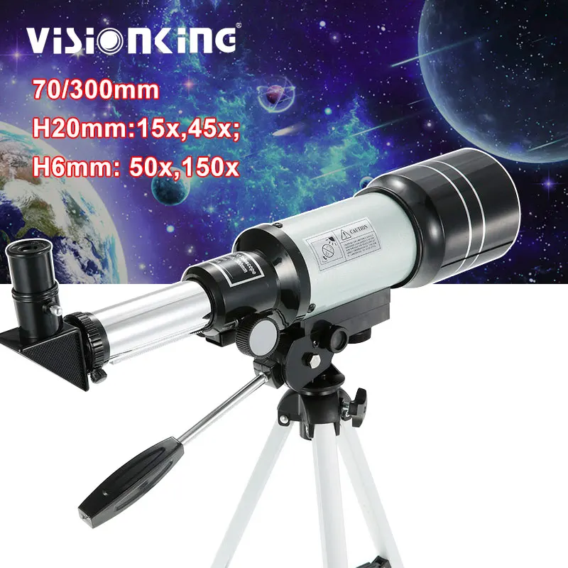 Visionking 70/300mm Refractor Astronomical Telescope 150X Space Sky Moon Observation Monocular Astronomy Scope With Trpod