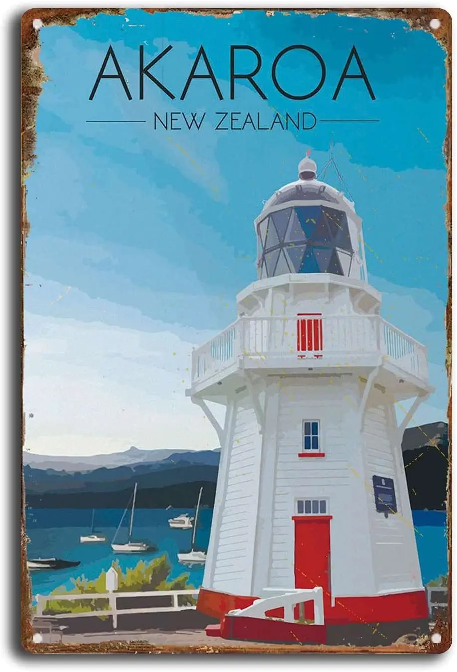 

Tin Sign New Zealand Travel New Zealand Souvenir Metal Plaques 8x12inch