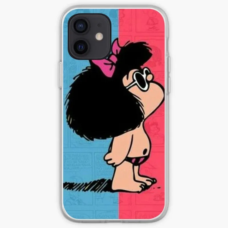 Mafalda милый мультяшный чехол для телефона для девочек для IPhone 14 13 12 11 XS X 8 7 6 Plus Mini Pro Max SE 2022 мягкий прозрачный чехол для телефона