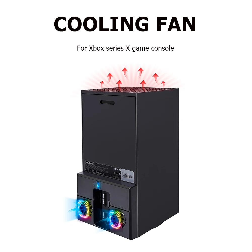 

For Xbox Series X Console Cooling Fan Dock Station Slim Vertical Stand Host Side Radiator USB Game Cooler For Xbox Game Console