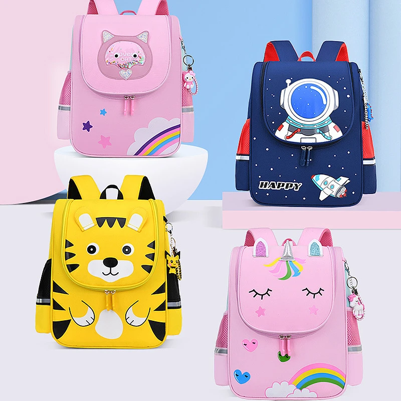 MRLD Students Astronaut Bags Children's Space Backpack Kids Lightweight SchoolBags Boys and girls Cartoon Tiger Cat Shoulder Bag