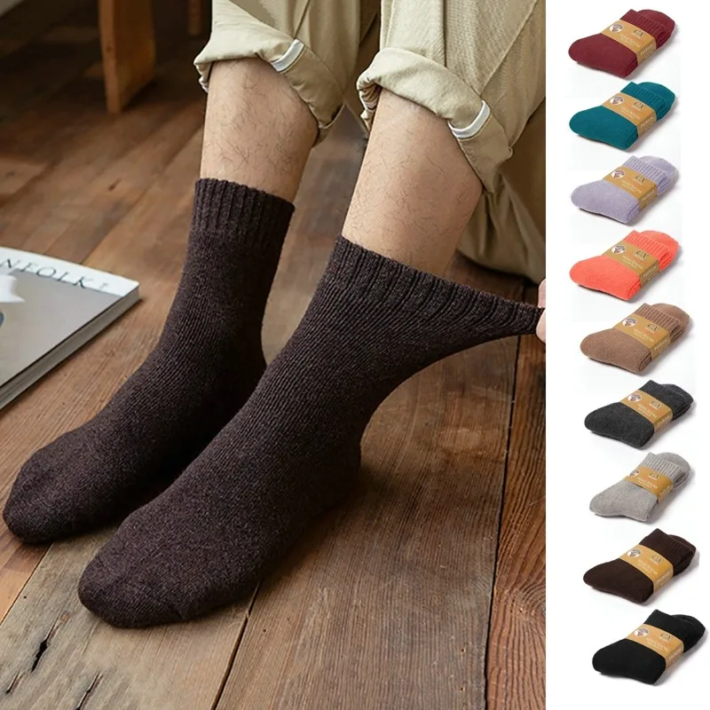 

New Winter Thickened Casual Terry Socks Medium Socks Wool Thickened Men'S Warm Socks Winter Warm Funny Happy Male Sock 2022
