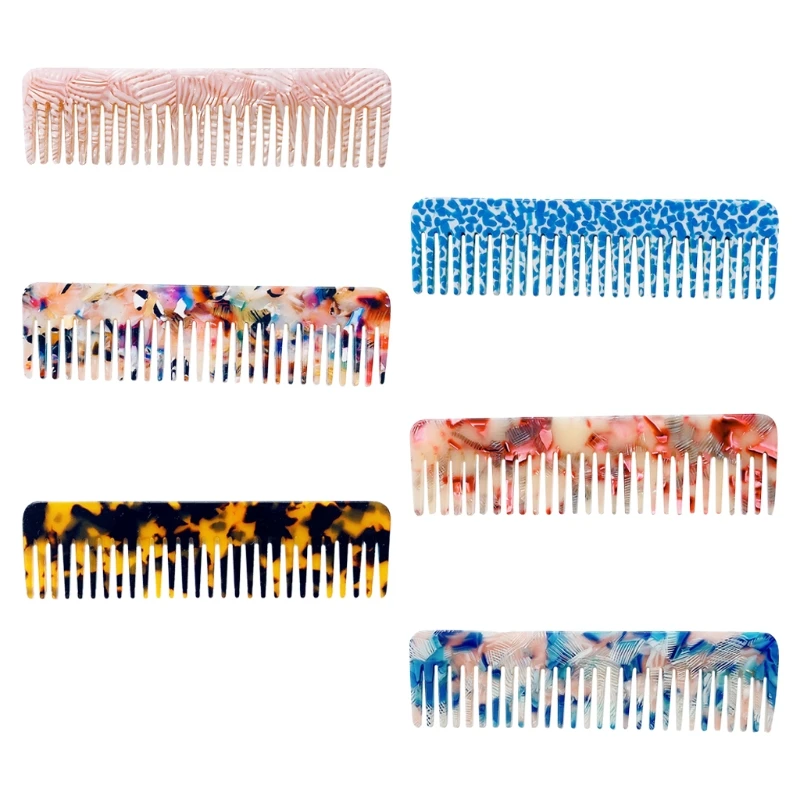 

Korean Style Acetate Anti-Static Massage Hair Comb Colorful Tortoise for shell Print Large Wide Tooth Hairbrush Hairdressing for