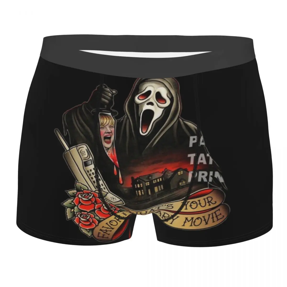 

Fashion Ghostface Scream Halloween Boxers Shorts Underpants Male Breathbale Horror Killer Tv Movie Briefs Underwear