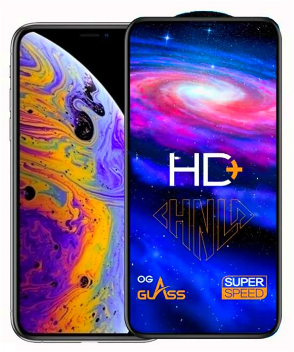 20pcs HD+ Tempered Glass Full Glue Cover OG Super Speed Screen Protector Film Shield For Iphone 12 13 14 Pro x xr xs max 6 7 8