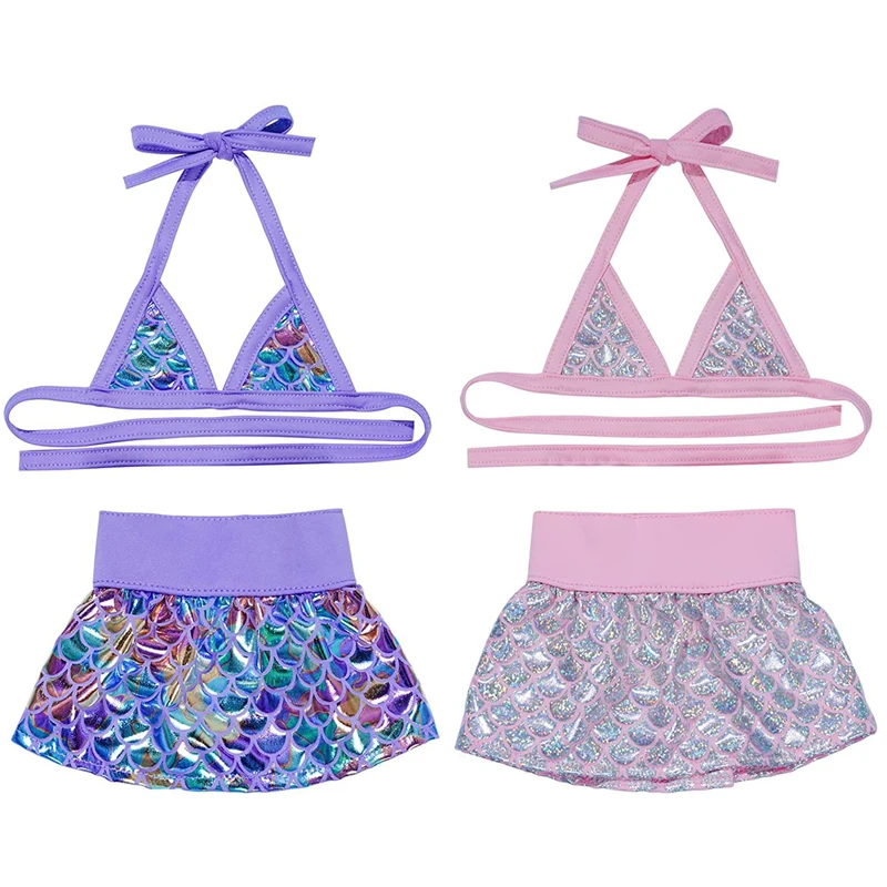 

2Pcs/Set Cute Pet Dog Bikini Set Adjustable Strap Bra Skirt Swimwear Mermaid Swimsuit Summer Beach Sexy Dress for Small Dogs